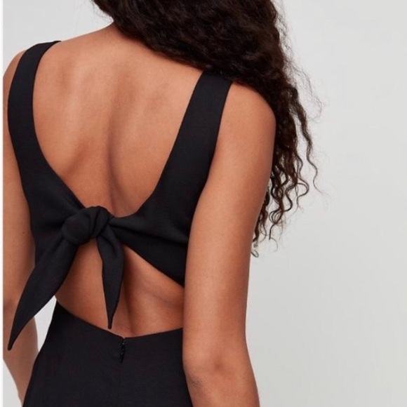 Wilfred Écoulement Romper Black Wide  Legs Open Back Lined Size 4 - Picture 2 of 9